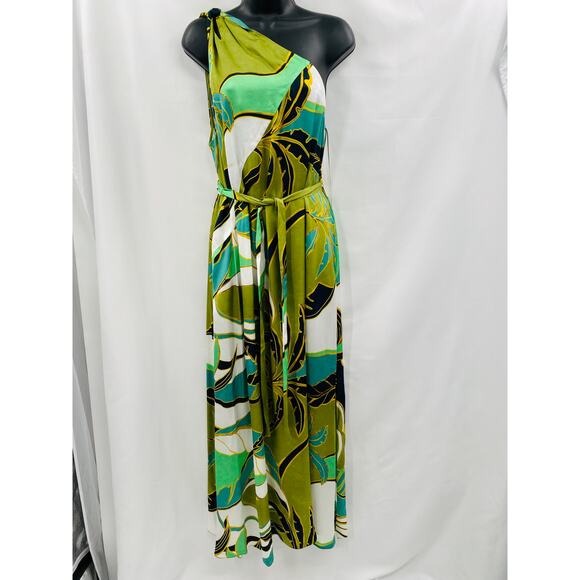 REISS Jungle Print Maxi Dress in Green - Picture 3 of 11